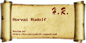 Horvai Rudolf névjegykártya